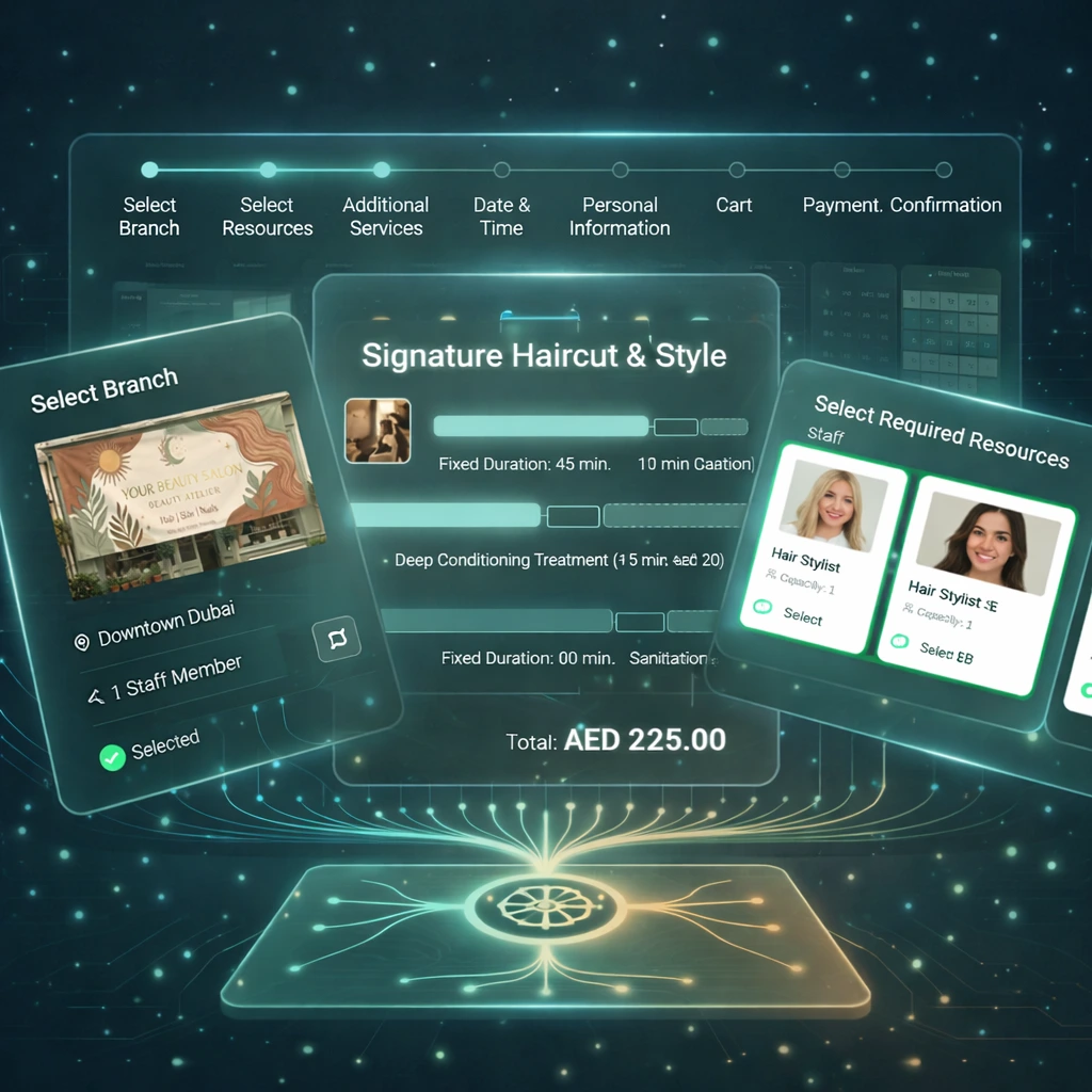 Salon and beauty multi-stylist booking in Reservai